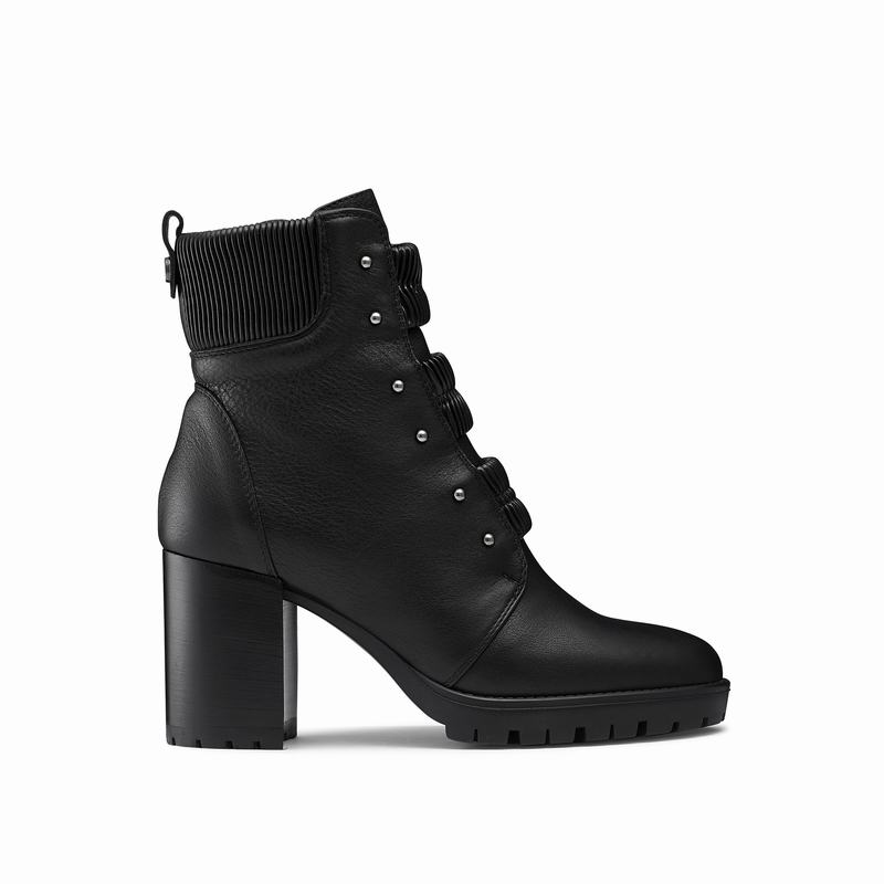 Russell & Bromley Icicle Womens Stretch Front Heeled Boots Black |GEC5150WG|